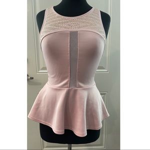 Charlotte Russe pink peplum top with gold studs